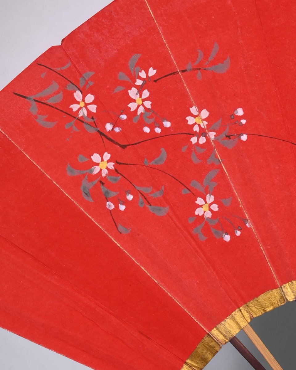Éventail décoré à la main - Japon, fin du XIXe siècle-photo-1